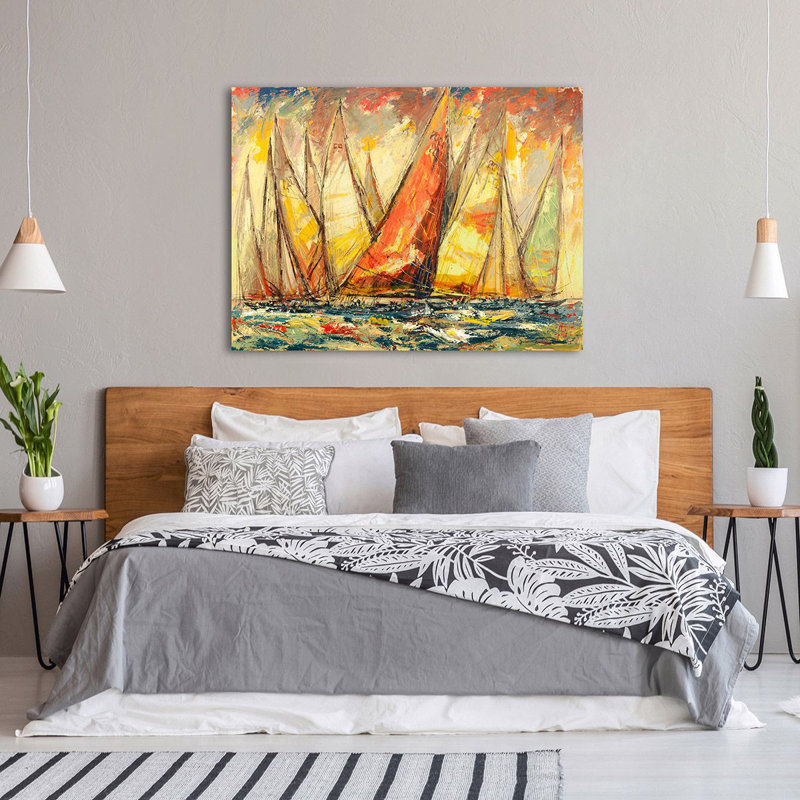 Great Regatta 1 Piece Wrapped Canvas Painting, 70cm H x 100cm W x 4cm D