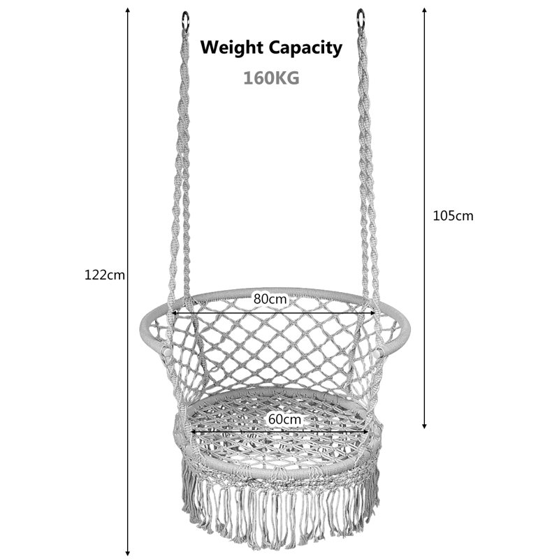 Earleen Hanging Chair, Grey