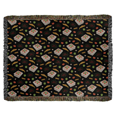Couverture en coton tissée pizza