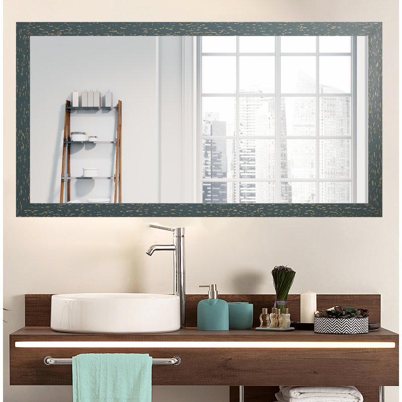 Hensel Solid Wood Flat Mirror, Seagreen, 30" x 45"