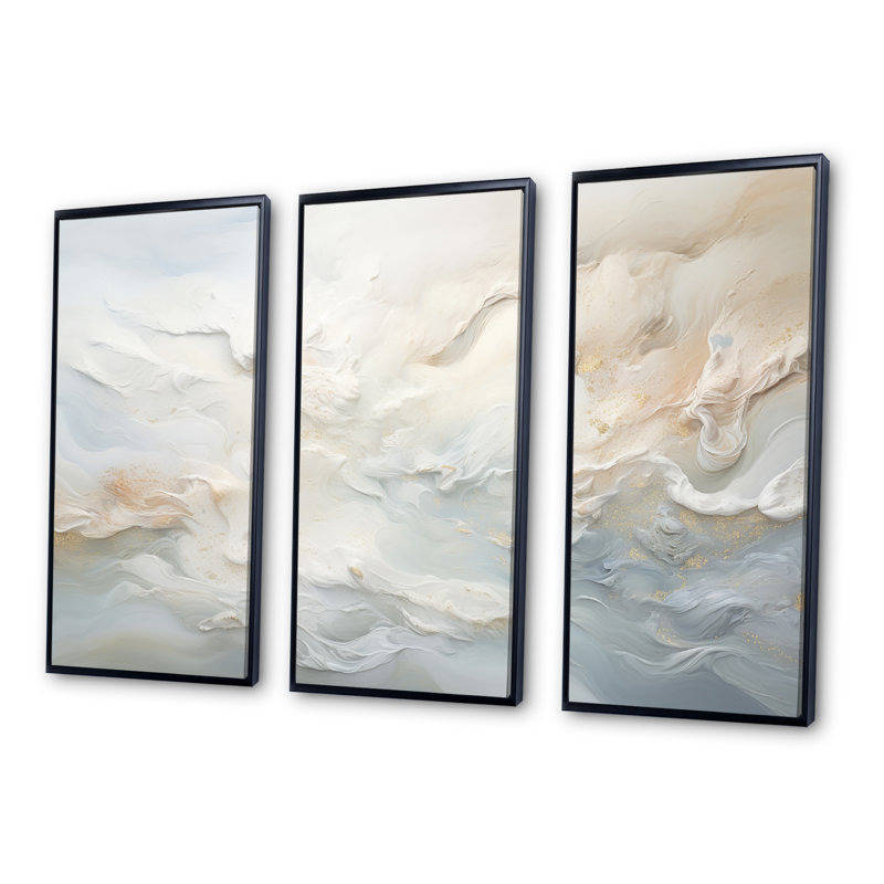 Ensemble de salon Clouds Charm liquide Art II - Clouds Wall Art, Cadre flottant noir, H 40 po x l 60 po x P 1 po