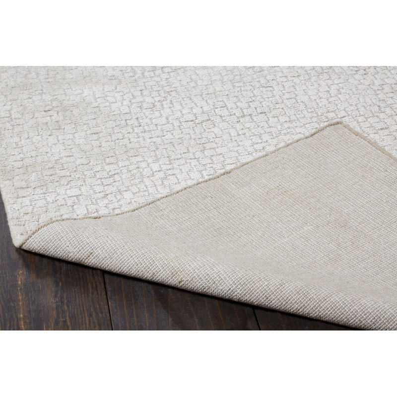 Tapis gris tissé à la main Isabel, Tapis de couloir beige