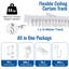 Tringle à rideau flexible pliable, support de rail de 39,4 pi (12 m) avec système de rails de rideaux, paravent, tringle à rideaux, rail de plafond pour véhicules récréatifs, système d'hôpital long courbé blanc