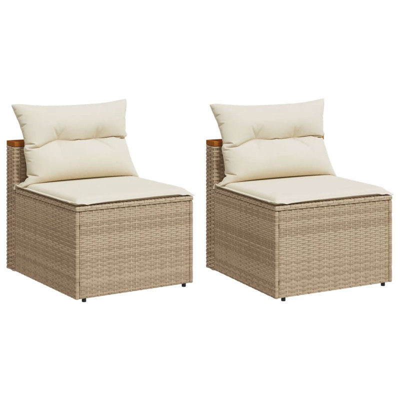Causeuse d'extérieur avec coussins 21,3 po Sabiya, Naturel / Beige