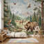 Papier peint forêt, montagnes, décoration murale amovible-177327021-177327020