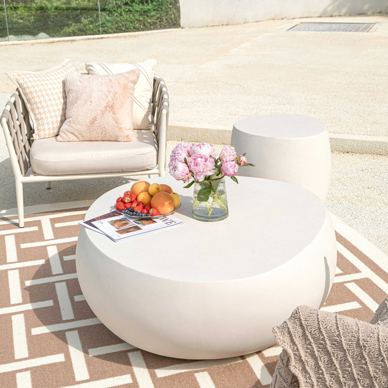 Light Table,Night Stand,GRC Table Concrete Side Table, White