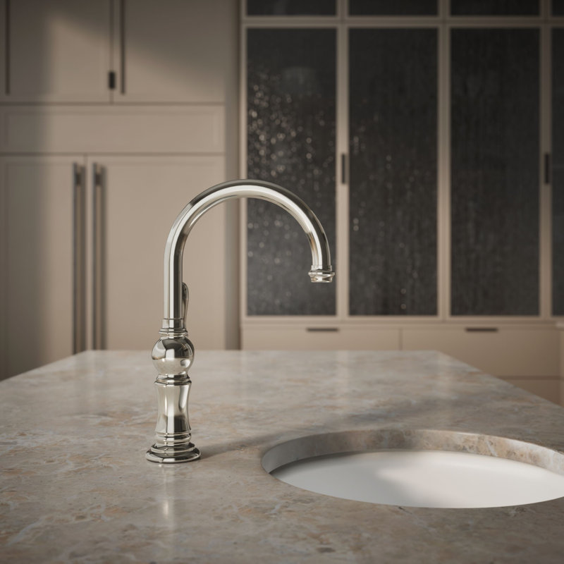 Artifacts® Single-Hole Bar Faucet with Supply Lines, Vibrant Polished Nickel