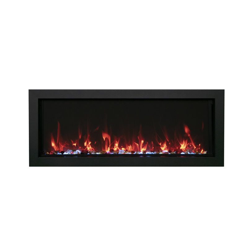 50" Black Extra Slim Built-In Electric Fireplace