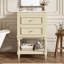 Meuble-lavabo rétro avec lavabo en céramique et rangement astucieux-811872822
