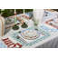 Embroidered Linen Scalloped Stripe Double-Sided Placemats-1578562847