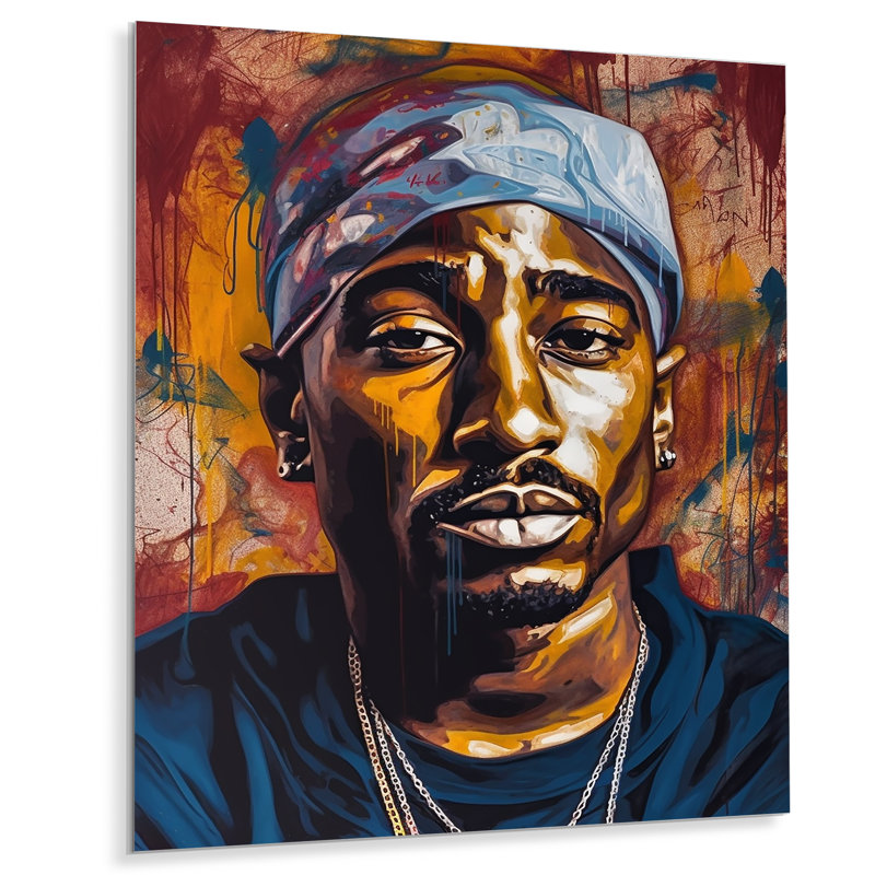 Tupac King of Rap I - impression sans cadre sur métal, H 40 po x l 30 po x P 1 po