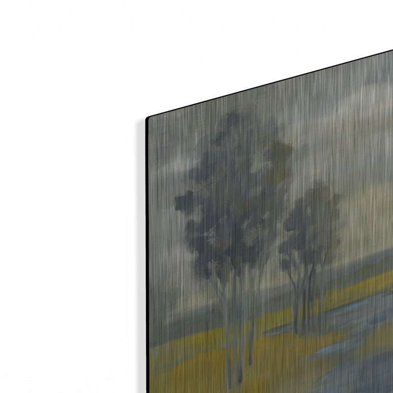  «Mustard Yellow Fields» par Silvia Vassileva, art mural en métal, 12 po x 12 po, H 12 po x l 12 po