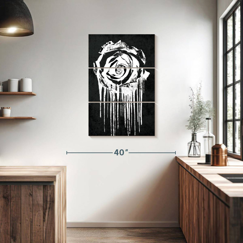 Goutte de peinture Harnek White Rose, H 38 po x l 24 po