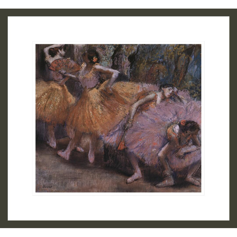Quatre ballerines au repos par Edgar Degas, impression giclée encadrée, H 17,75 po x l 19,14 po