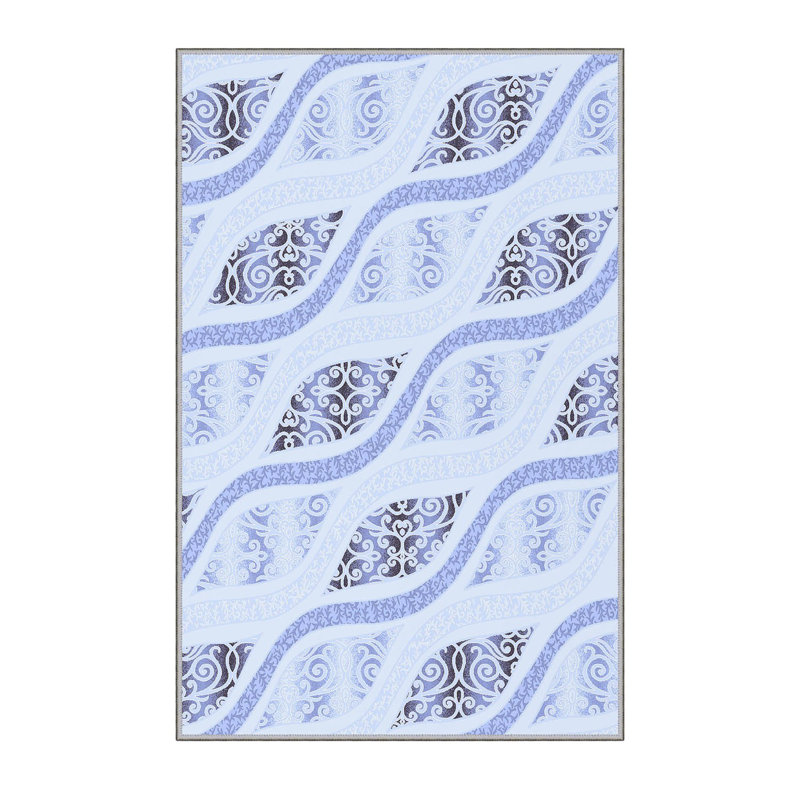 Stylish Hall Carpet, 2.6 x 6.6 Feet, 100% Polyester, 0.3 in Pile Height | Antibacterial, Non-Slip PVC Felt Dot Underside | 3D Digital Print, Machine Washable, Ideal for Entryway & Living Spaces