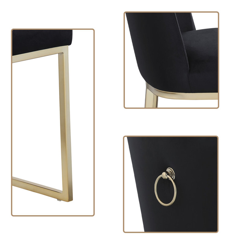 Caulders Velvet Side Chair, Black