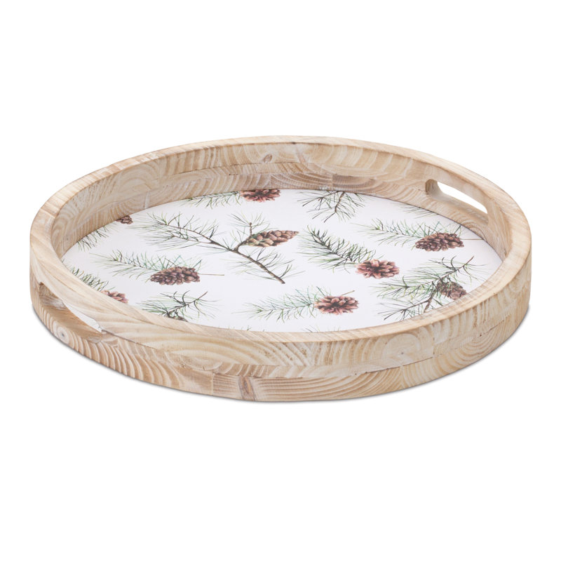 Ensemble de 2 plateaux en bois de pin et de houx