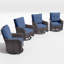 4 chaises de patio pivotantes en rotin avec coussins Ilijah-985207084