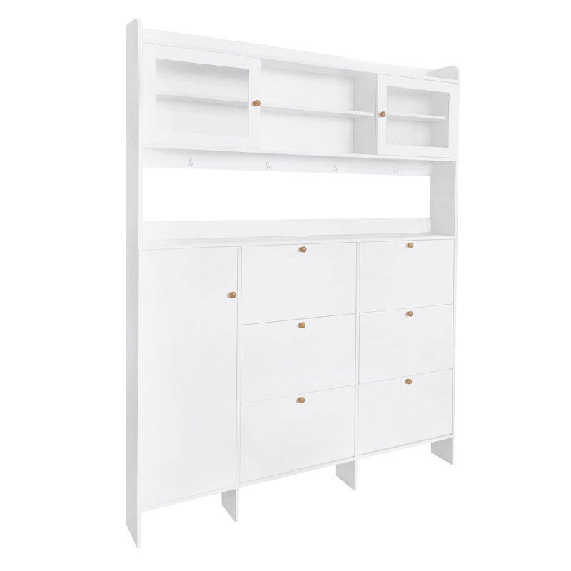 Nazima Hall Tree 62.19'' Wide with Bench, White