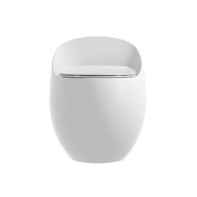 1.28 GPF Single Flush Egg Shaped Toilet, Seamless Porcelain Integrated Design Toilet Suitable For Modern Bathrooms, (Bright White)