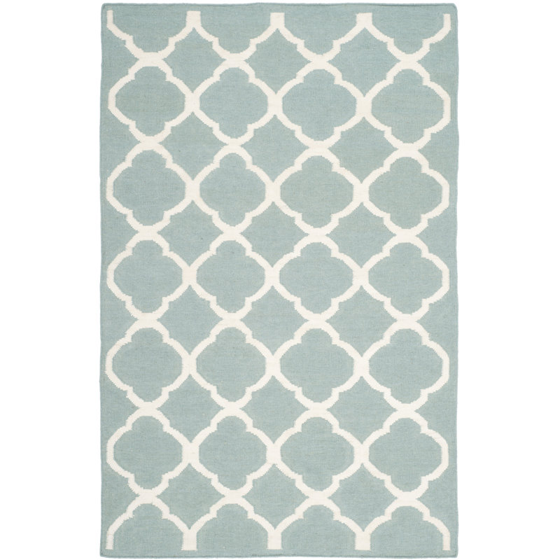Triplett Geometric Wool Hand Woven Area Rug, Rectangle 122 x 183 cm