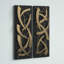 Metal Dimensional Abstract Home Wall Decor with Black Wood Backing-2043270854