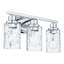 Applique murale pour salle de bain 3 lumières Eastin Home Builder Essentials Heritage Collection 18 po avec douilles E26 (lampes vendues séparément) et verre martelé en chrome-118016771-118016770