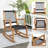 Winston Porter 3 Piece Acacia Wood Rocking Chair Set W/ Coffee Table & All-weather Rope Patio Poolside