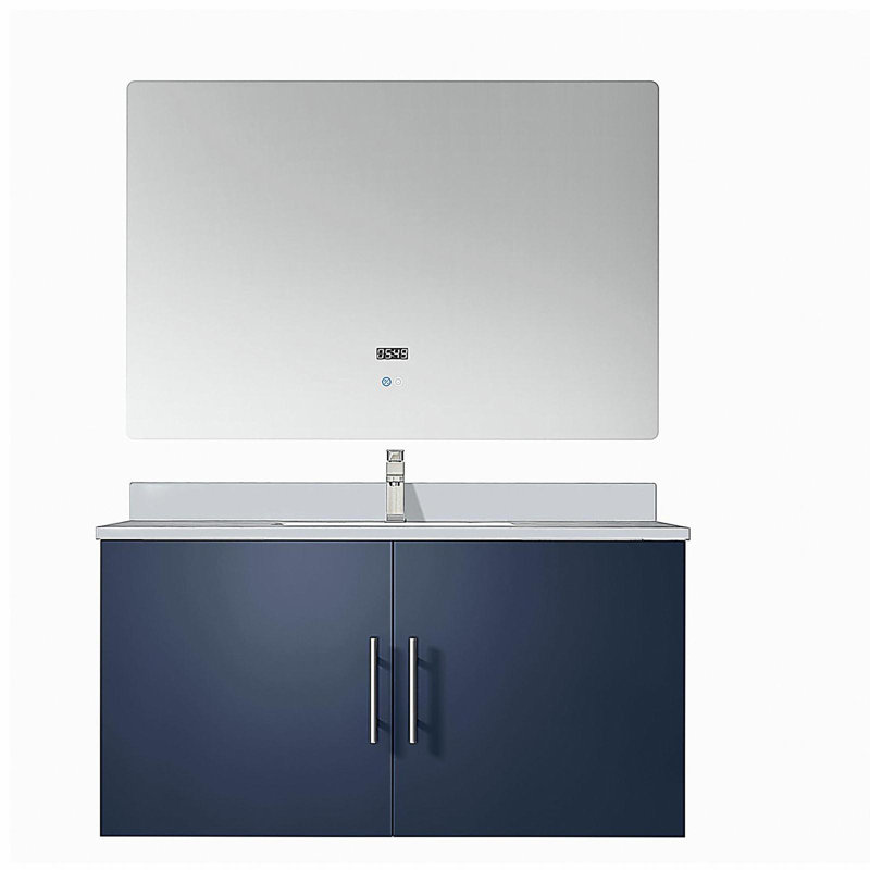 Lavabo de baignoire avec robinet et miroir à DEL, Marine, 36"