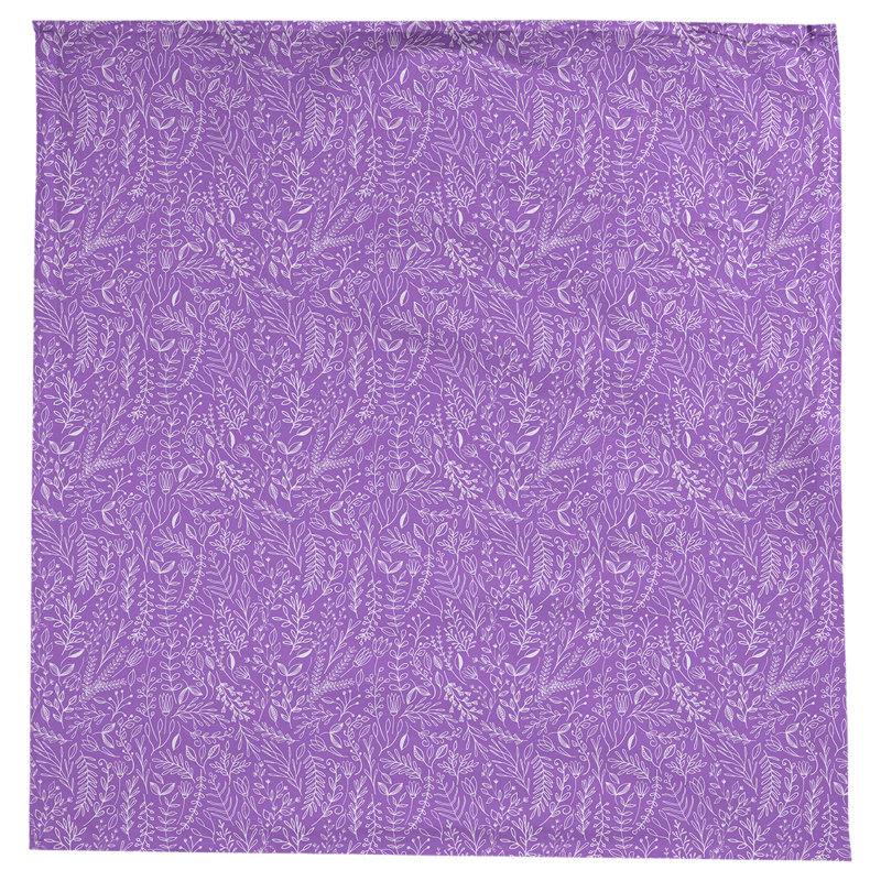 Leffel Ditsy Floral Pattern Tablecloth, Violet/White