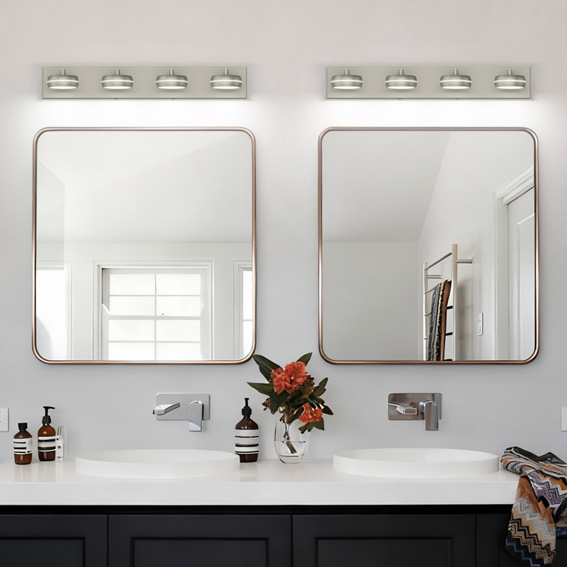 Dimmable LED Multi-Light Bathroom Vanity Fixture 5500K, 5.2" H x 28" W x 1.18" D, 4 Lights