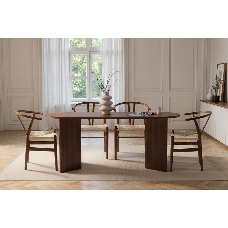 Teiah Dining Table, Walnut, 75cm H x 180cm W x 90cm D