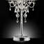 35" Tall Table Lamp "Evangelia", Silver Finish And Crystal Accents, Clear Shade
