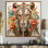 Corail brun, dessin au trait, animaux fantaisistes II - grandes impressions d'art sur toile