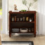 Buffet rétro l 33,6 po avec tablette réglable, pieds en bois massif-1870653730