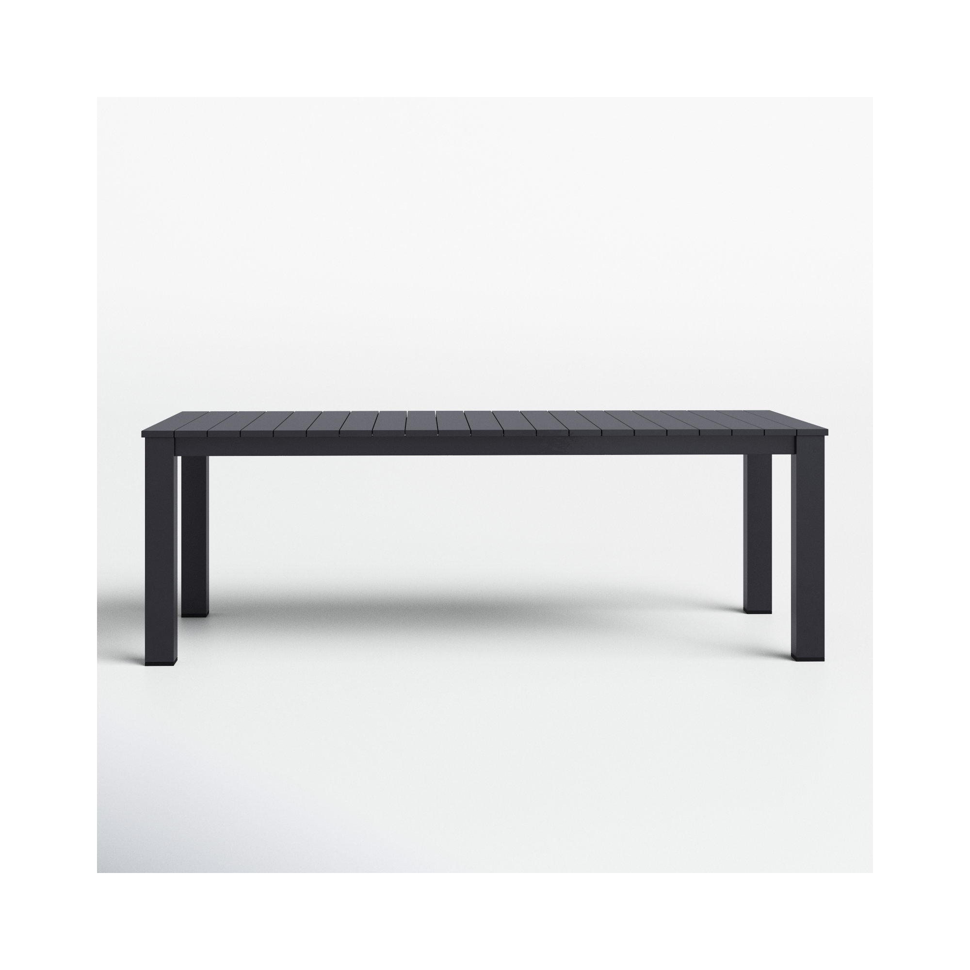 Ammelie 86'' Rectangular Aluminum Patio Dining Table, Gray