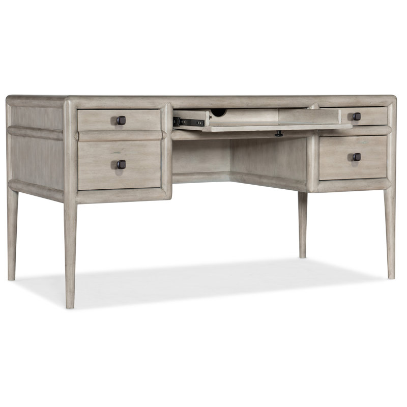 Executive Alder Wood Home Office Desk in Grey Mink with 4 Drawers