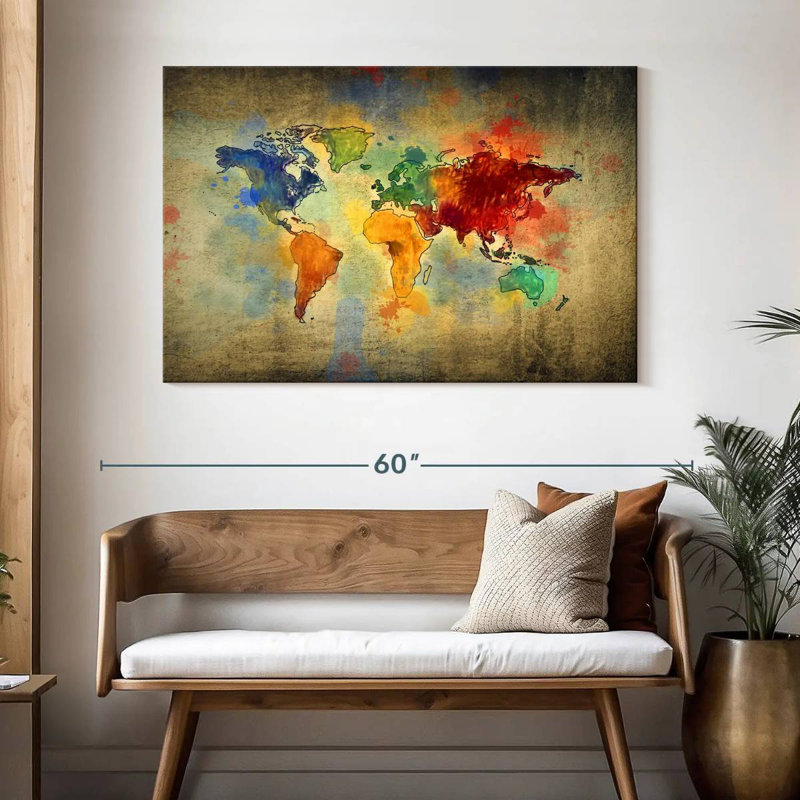 Carte du monde Aliaz, H 32 po x l 48 po