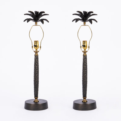 Palm Tree Metal Base Table Lamp (Set Of 2)