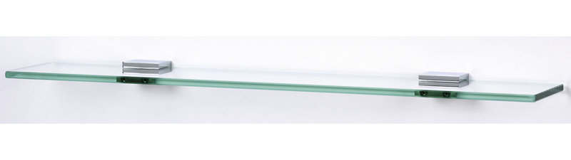 Contemporary II Glass Bracket Shelf, 0.875" H x 24" W x 4.5" D, Polished Chrome