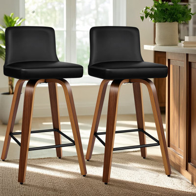 Nettey Swivel Upholstered Counter Stool