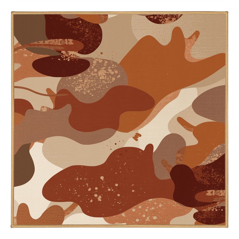 Machine Washable Patterns And Textures Casual Abstract Rug in Brown – LightBrown Binding, 3' Square