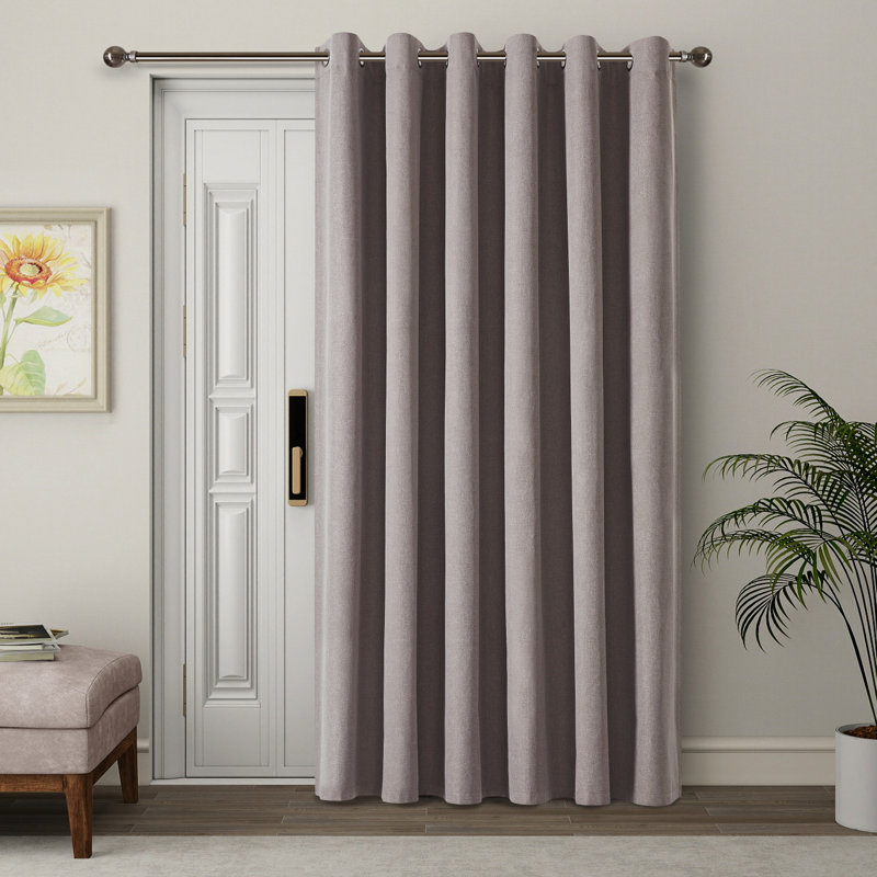Linen Blend Blackout Single Curtain Panel, Mocha