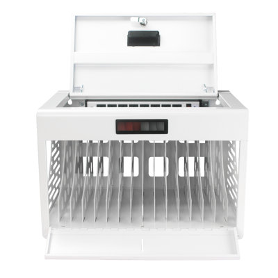 Armoire de charge pour ordinateur portable et tablette - 16, verrouillable, blanche, pour le bureau, la salle de classe, avec organisation de câbles portable gérée 16 appareils pour différents modèles d'ordinateur portable / tablette