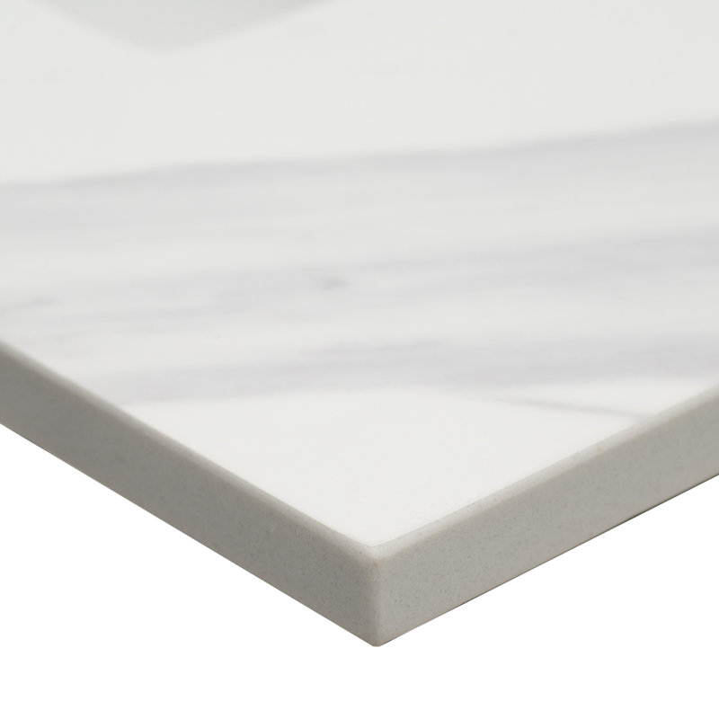 37 in. White Marble Bathroom Vanity Top with Single Sink
