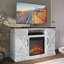 Meuble télé 47 po avec foyer électrique Burroway et console multimédia pour téléviseur de 50 po ou moins avec tablettes et armoires ouvertes-1212149559