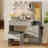 Vanity Desk with Mirror and Lights, Makeup Vanity with 5 Drawers and Hidden Jewelry Organizer-1448313202