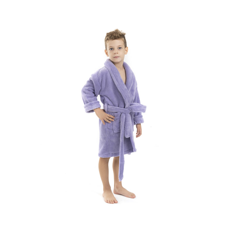 Peignoir en molleton avec poches pour enfants Lovett, S, Lavande