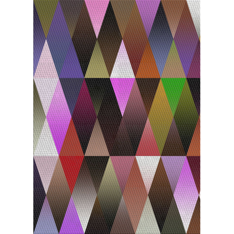 Tapis jaune / bleu / orange, Rectangle 4 pi x 6 pi