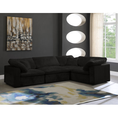 Canapé modulaire en velours 4 pièces Cozy
